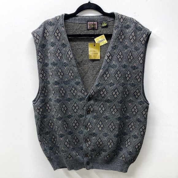 Paolo Conti Vintage Sweater Vest, Men's Size XL, Wool Blend Grandpa Style NEW - Picture 1 of 9